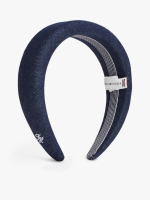 cerchietto in denim imbottito con logo blue da donne tommy hilfiger