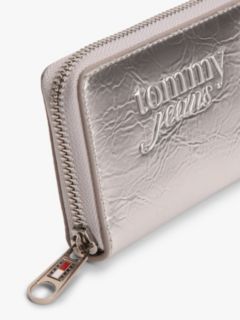 Essential Textured Logo Metallic Wallet — Grey 3
