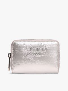 Essential Textured Logo Metallic Wallet — Grey 1