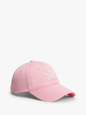 pink logo embroidery baseball cap for women tommy hilfiger