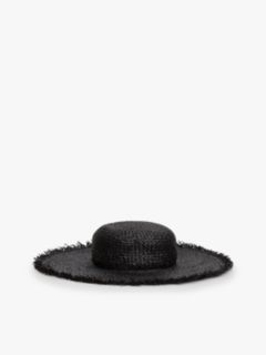 Logo Plaque Woven Straw Hat — Black 2
