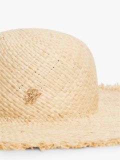 Logo Plaque Woven Straw Hat — Khaki 3