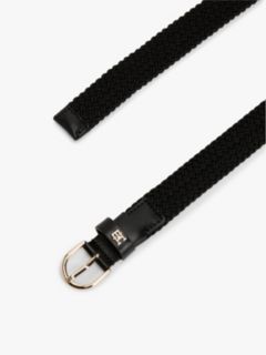 Essential TH Monogram Braided Elastic Belt — Black 2