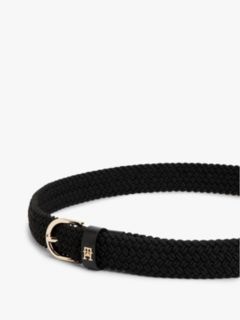 Essential TH Monogram Braided Elastic Belt — Black 3