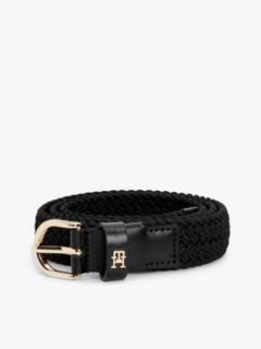Essential TH Monogram Braided Elastic Belt — Black 4