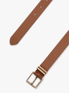 Double Keeper Square Buckle Leather Belt — Brown 2