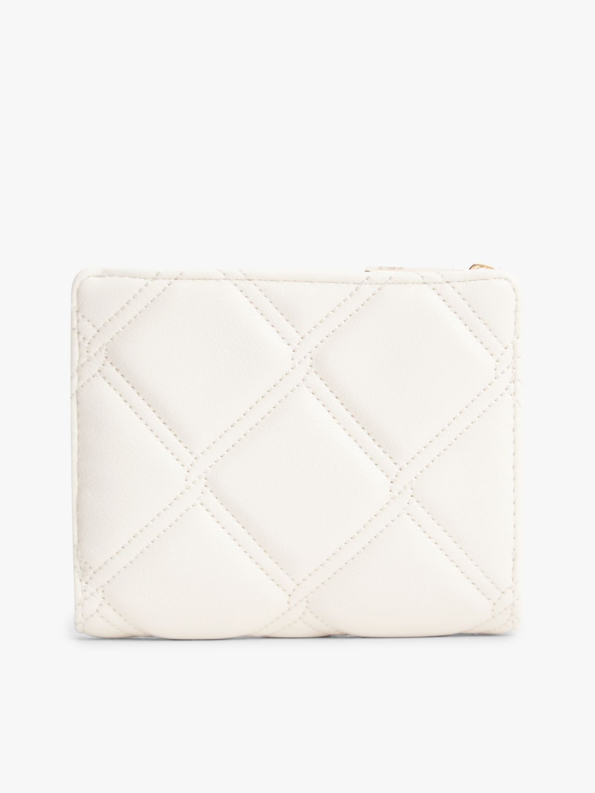 Quilted TH Monogram Bifold Wallet — Beige