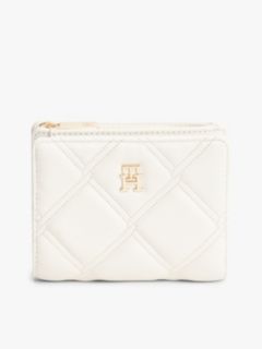 Quilted TH Monogram Bifold Wallet — Beige 1