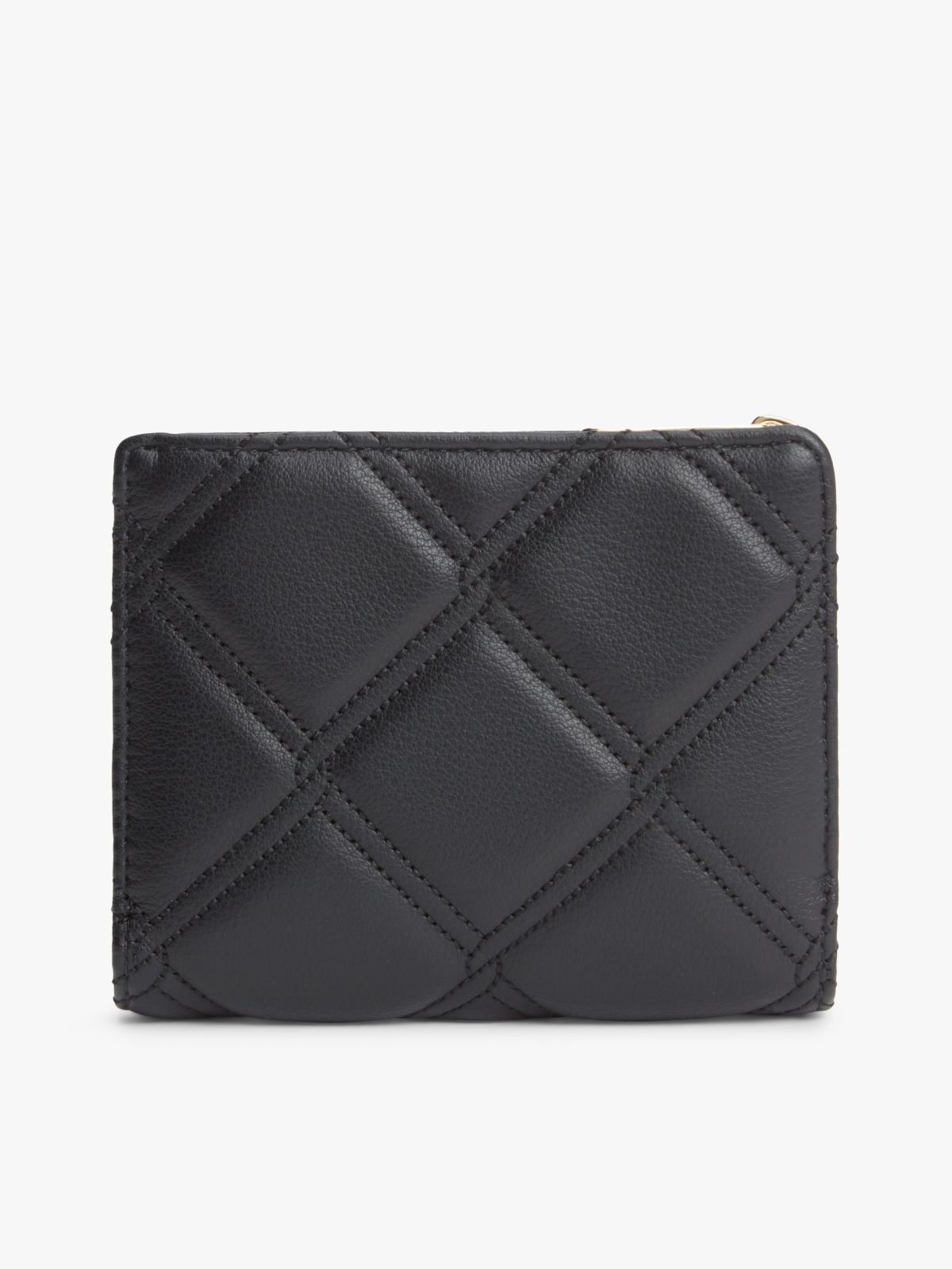 Quilted TH Monogram Bifold Wallet — Black