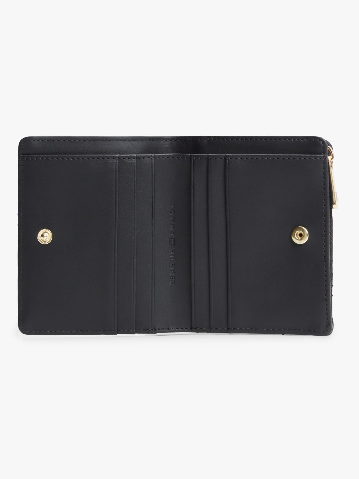 Quilted TH Monogram Bifold Wallet — Black