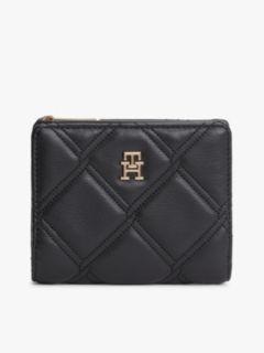 Quilted TH Monogram Bifold Wallet — Black 1