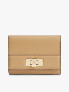 Modern TH Monogram Turn Lock Trifold Wallet — Khaki 1