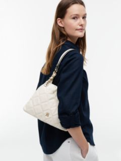 TH Monogram Quilted Tote Bag — Beige 2