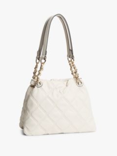 TH Monogram Quilted Tote Bag — Beige 3