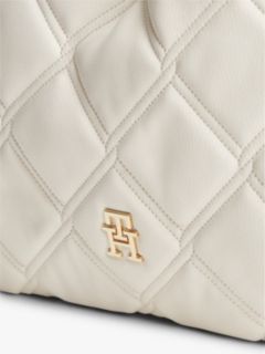 TH Monogram Quilted Tote Bag — Beige 5