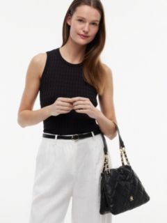 TH Monogram Quilted Tote Bag — Black 2