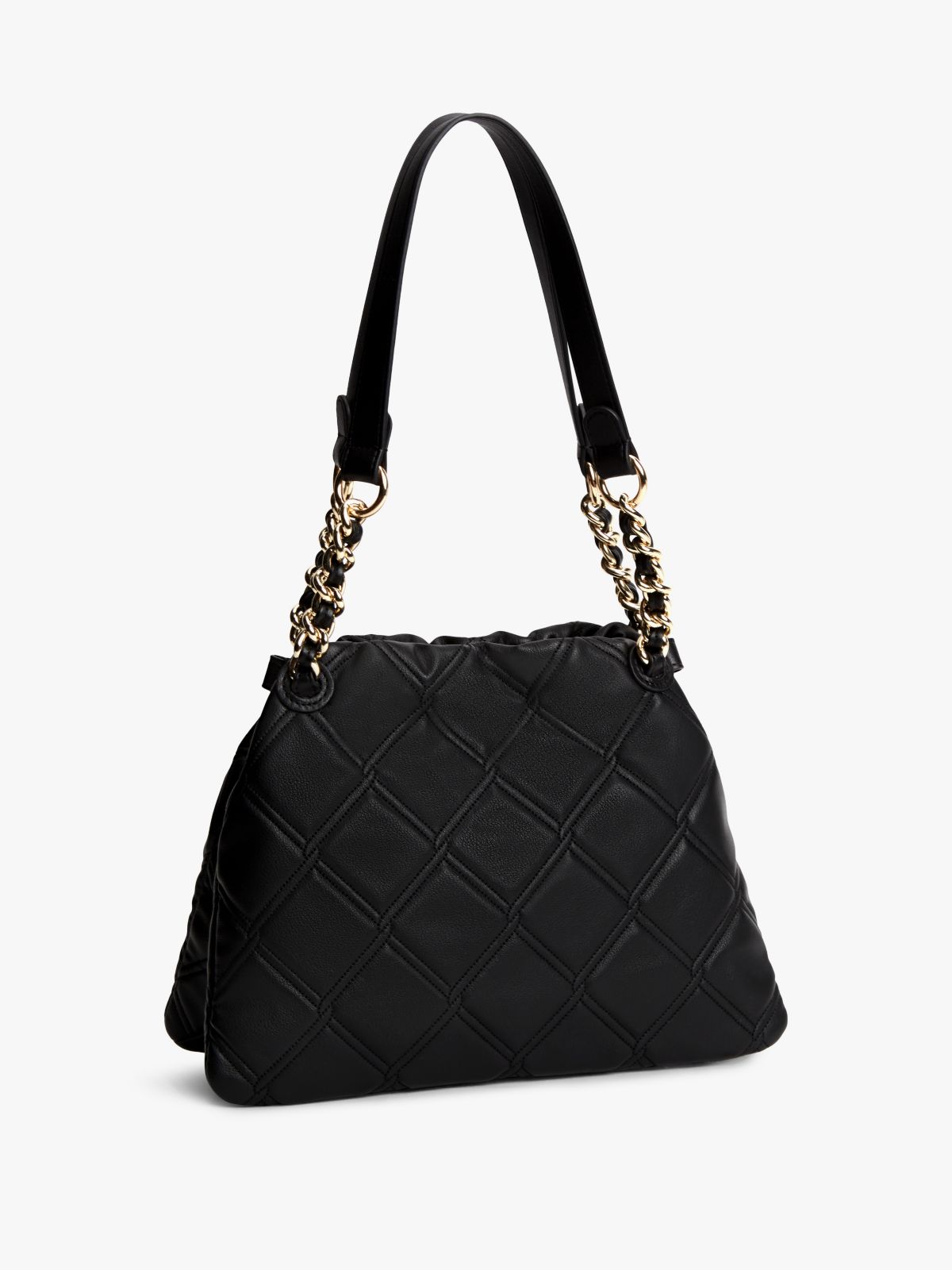 TH Monogram Quilted Tote Bag — Black