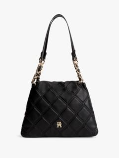 TH Monogram Quilted Tote Bag — Black 1