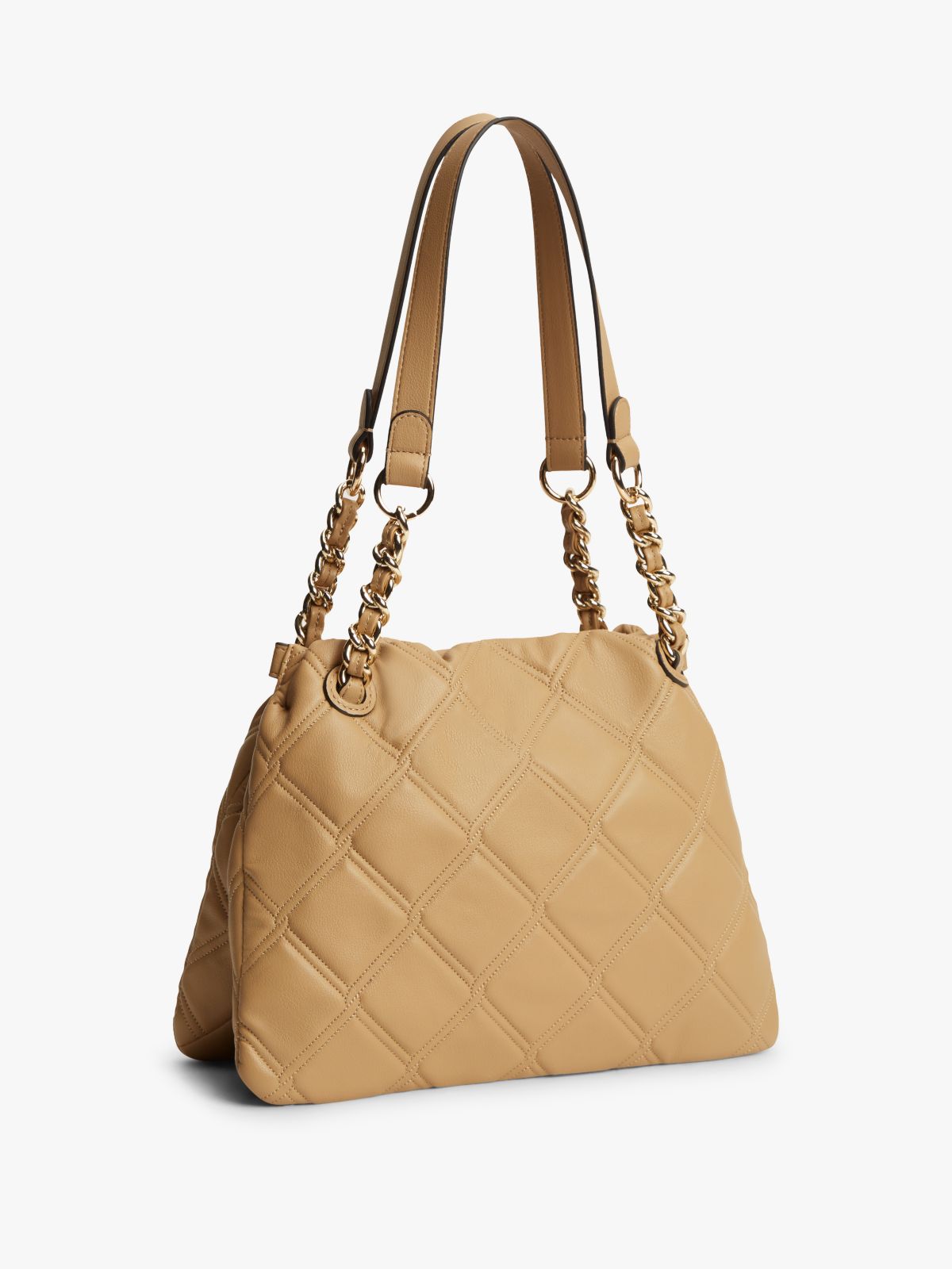 TH Monogram Quilted Tote Bag — Khaki