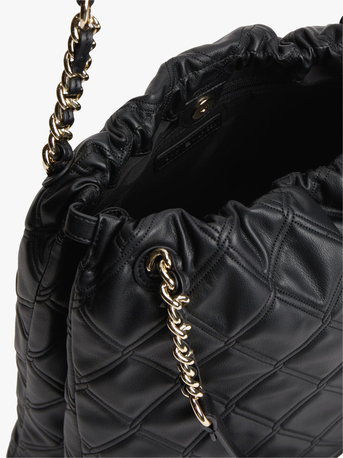TH Monogram Quilted Tote Bag — Black