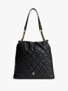TH Monogram Quilted Tote Bag — Black 1