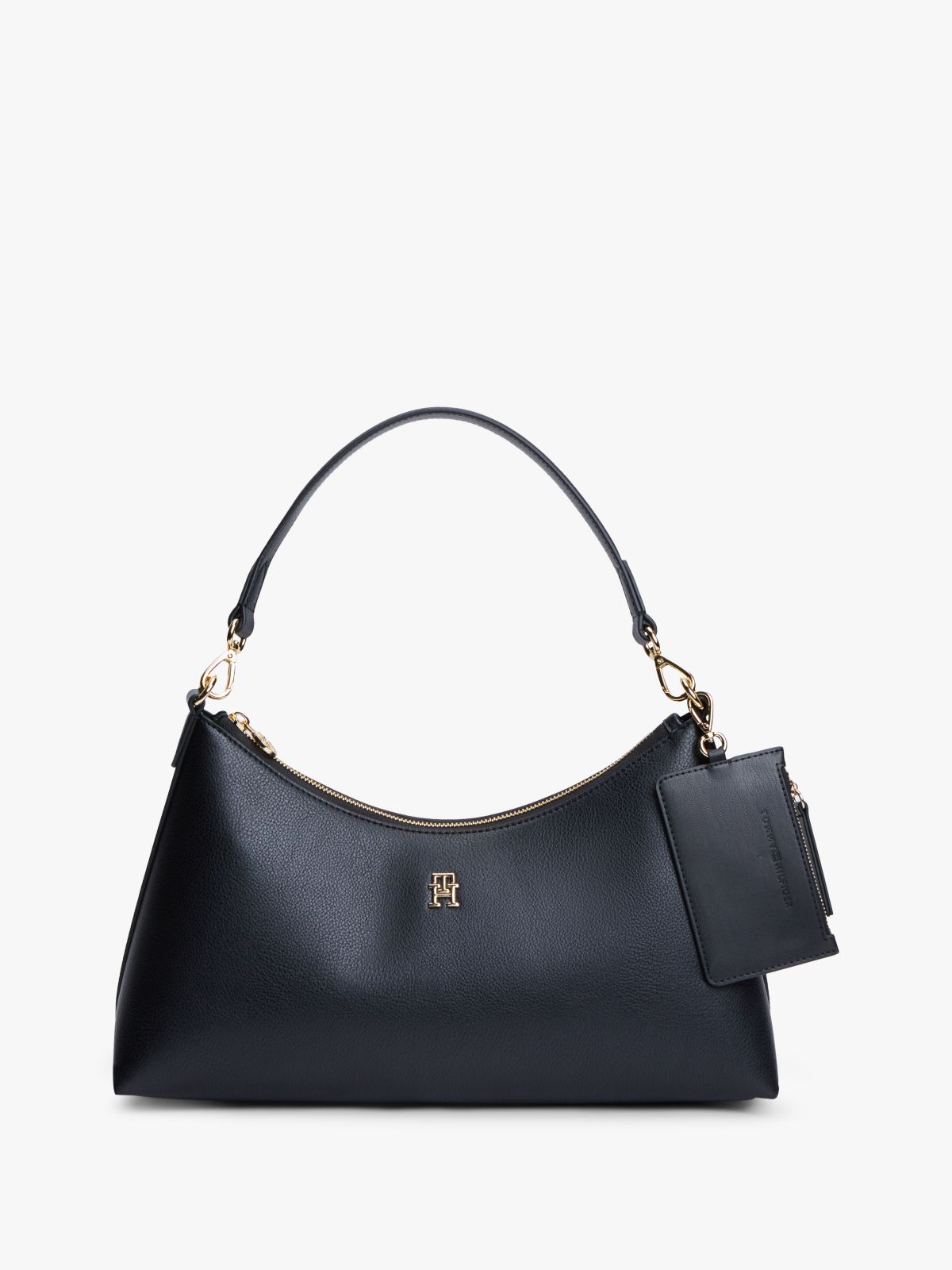 Hilfiger Icon Pebble Grain Shoulder Bag — Black