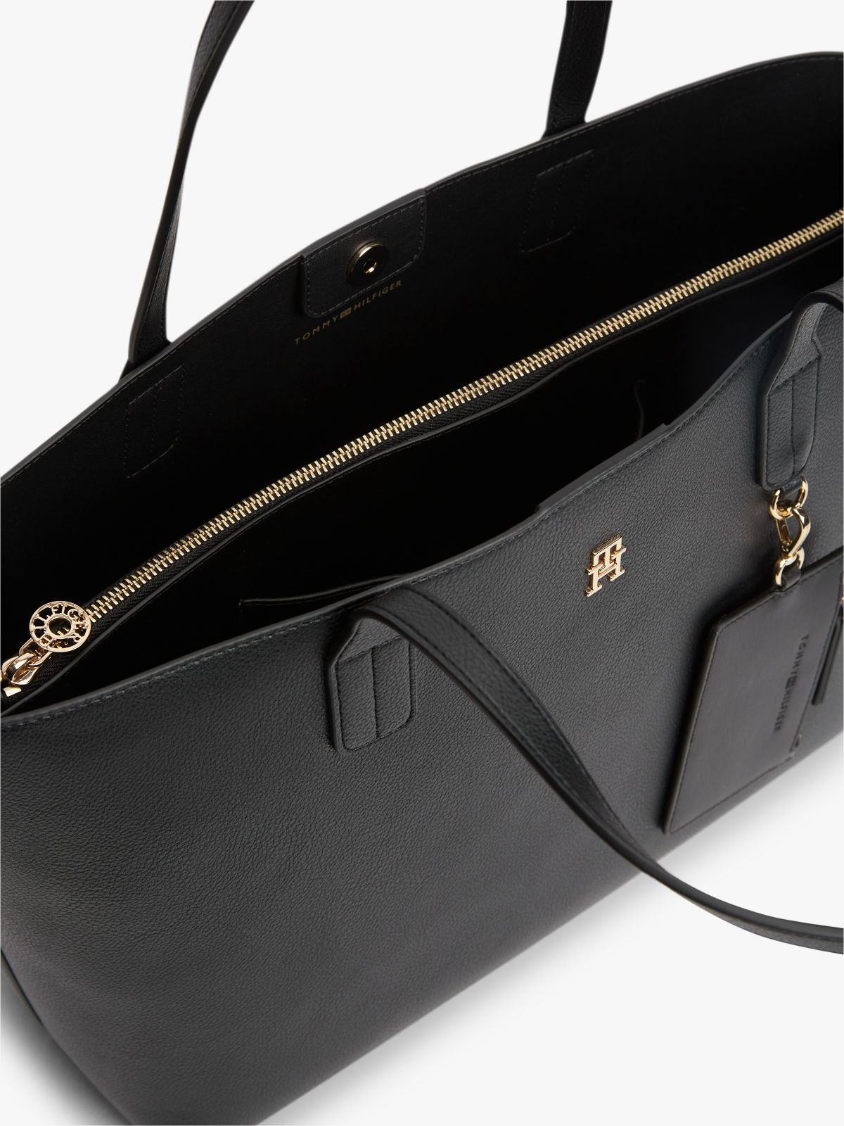 Hilfiger Icon Tote Bag With Detachable Purse — Black