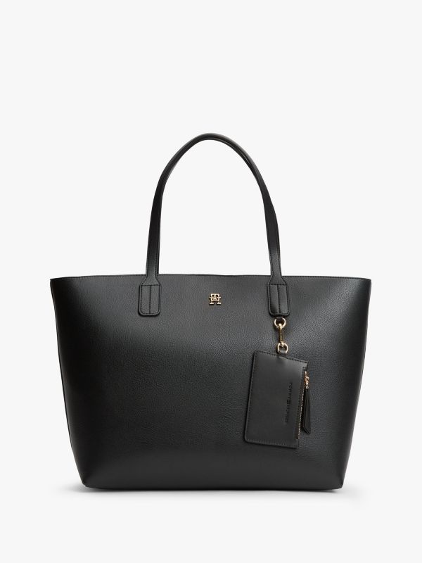 Hilfiger Icon Tote Bag With Detachable Purse — Black