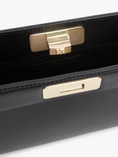 Modern Chain TH Monogram Clasp Clutch — Black 4