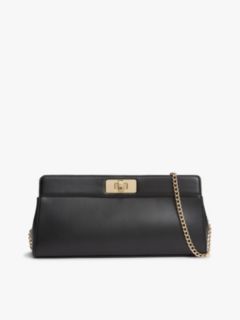 Modern Chain TH Monogram Clasp Clutch — Black 1