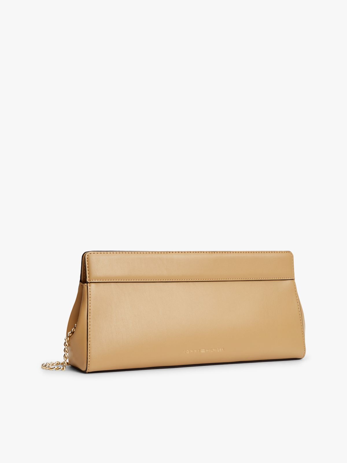 Modern Chain TH Monogram Clasp Clutch — Khaki