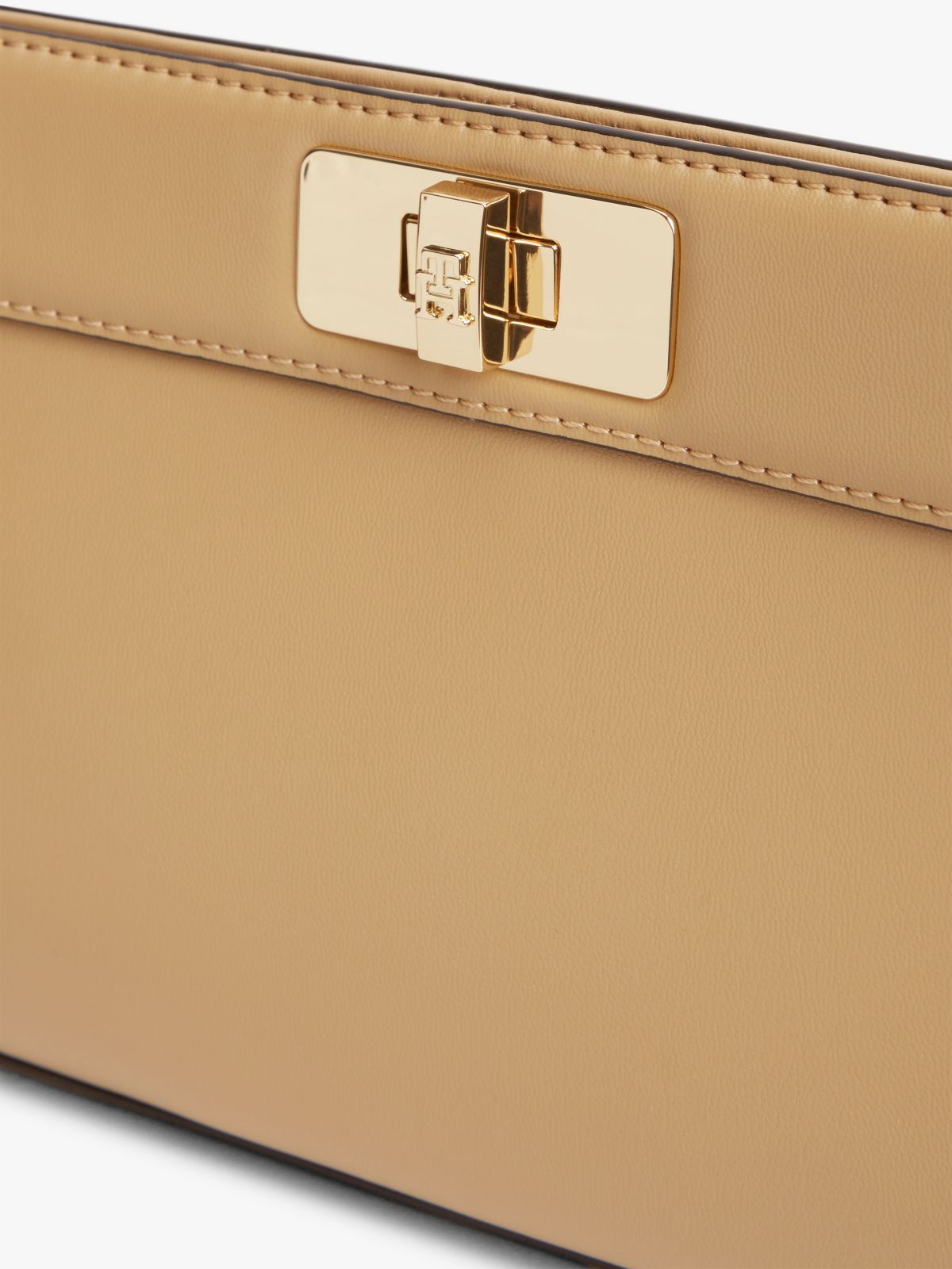 Modern Chain TH Monogram Clasp Clutch — Khaki