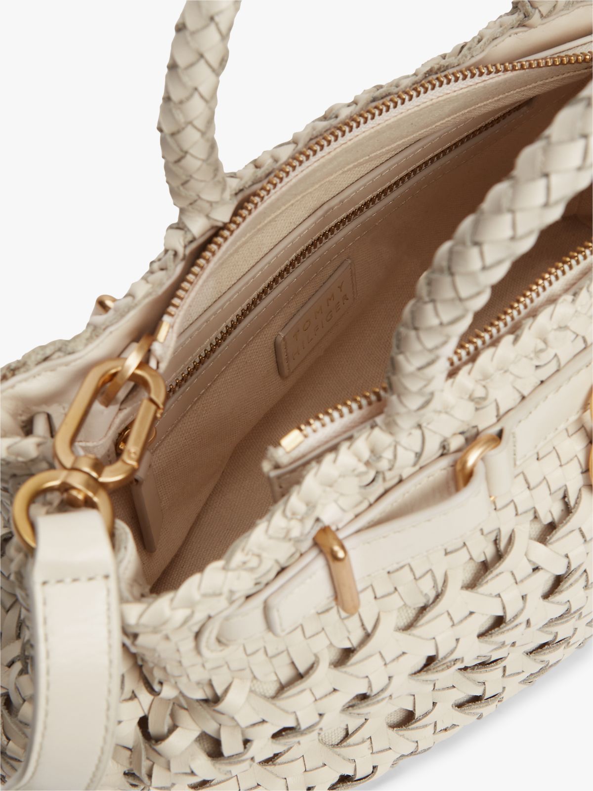 The American Icon Braided Leather Tote Bag — Beige