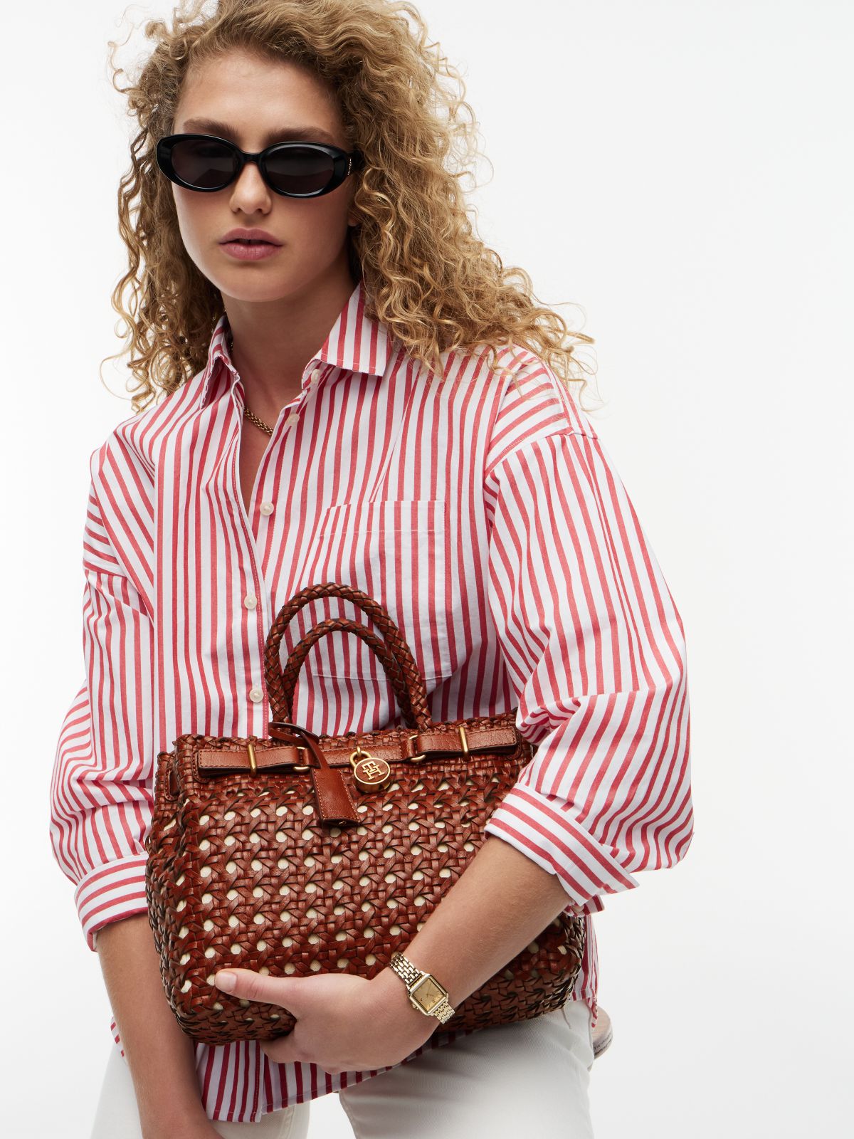 The American Icon Braided Leather Tote Bag — Brown