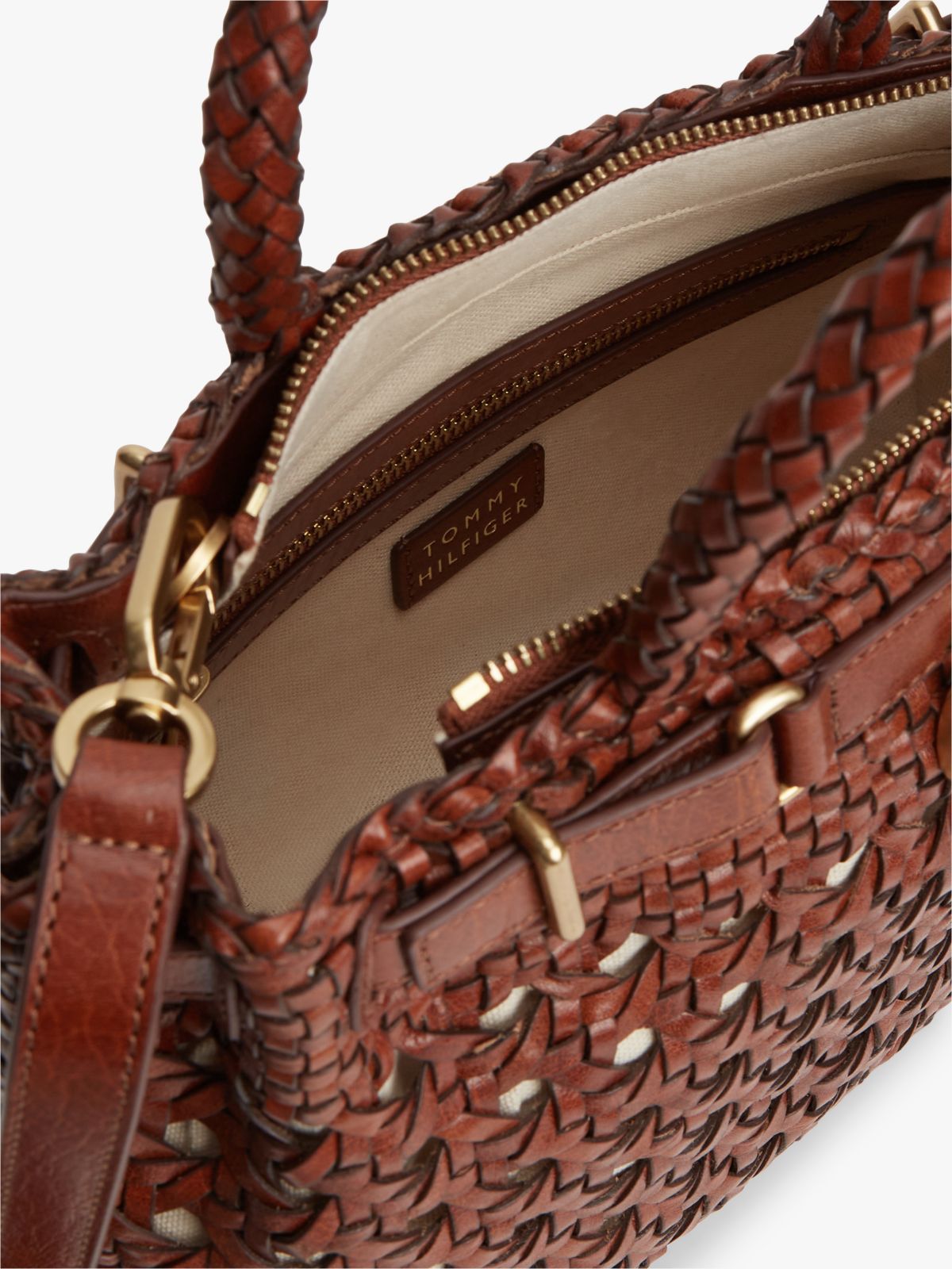 The American Icon Braided Leather Tote Bag — Brown