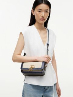 Canvas Leather Trim Crossbody Bag — Multi 2