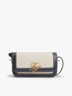 Canvas Leather Trim Crossbody Bag — Multi 1