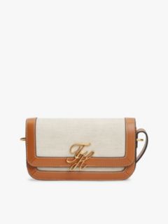 Canvas Leather Trim Crossbody Bag — Multi 1
