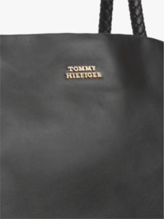Leather Braided Handle Tote Bag — Black 5