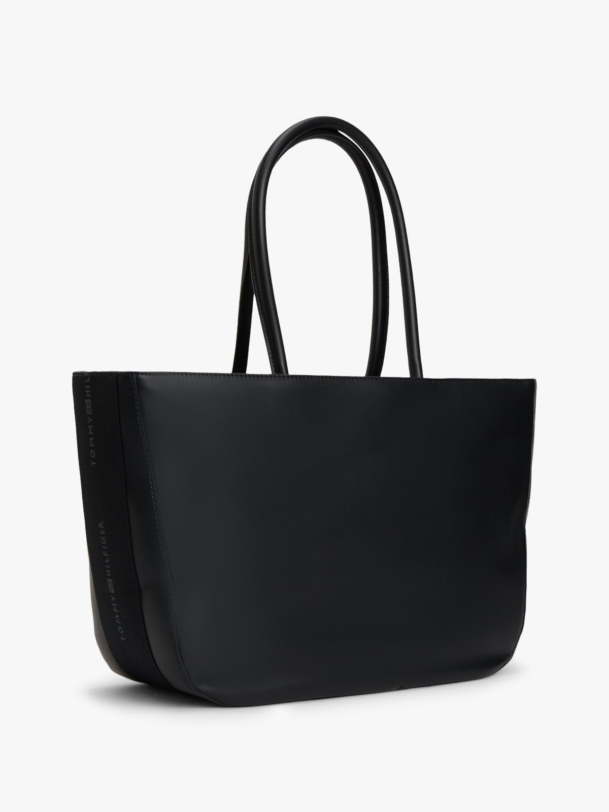 Hilfiger Icon Logo Tape Tote Bag — Black