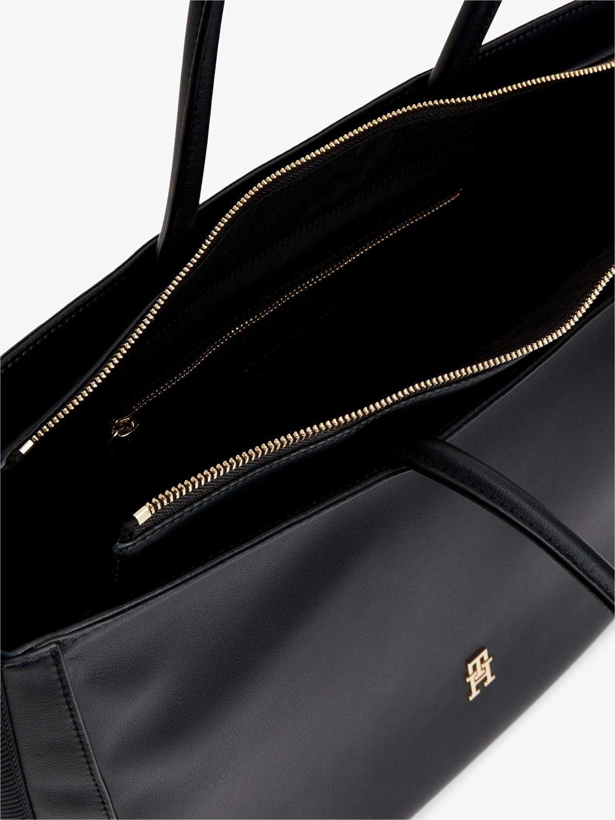 Hilfiger Icon Logo Tape Tote Bag — Black