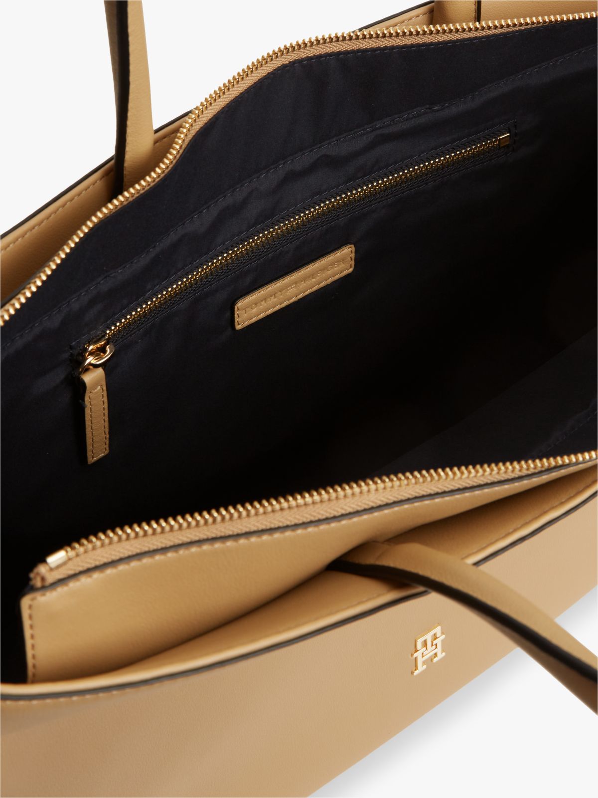 Hilfiger Icon Logo Tape Tote Bag — Khaki