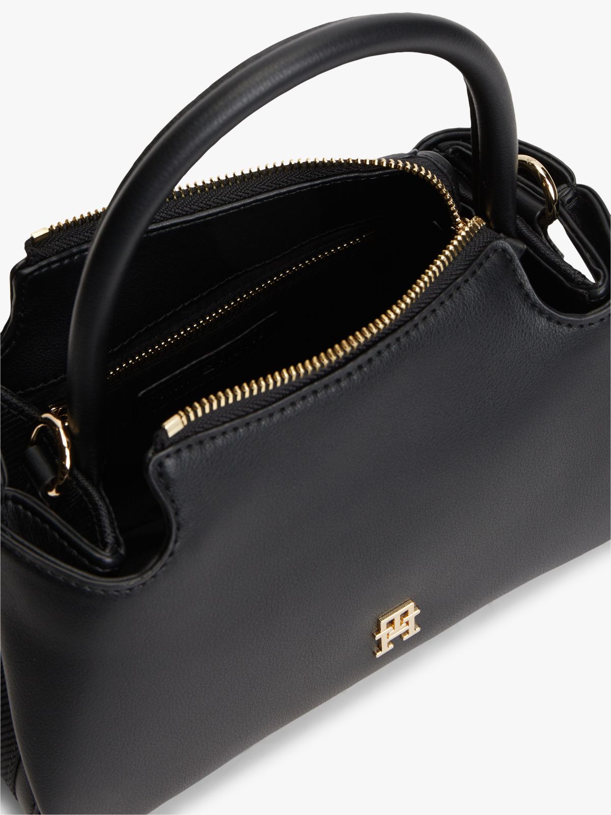 TH Monogram Repeat Logo Satchel — Black