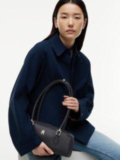 TH Monogram Textured Shoulder Bag — Black 2