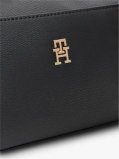 TH Monogram Textured Shoulder Bag — Black 5