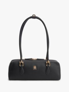 TH Monogram Textured Shoulder Bag — Black 1