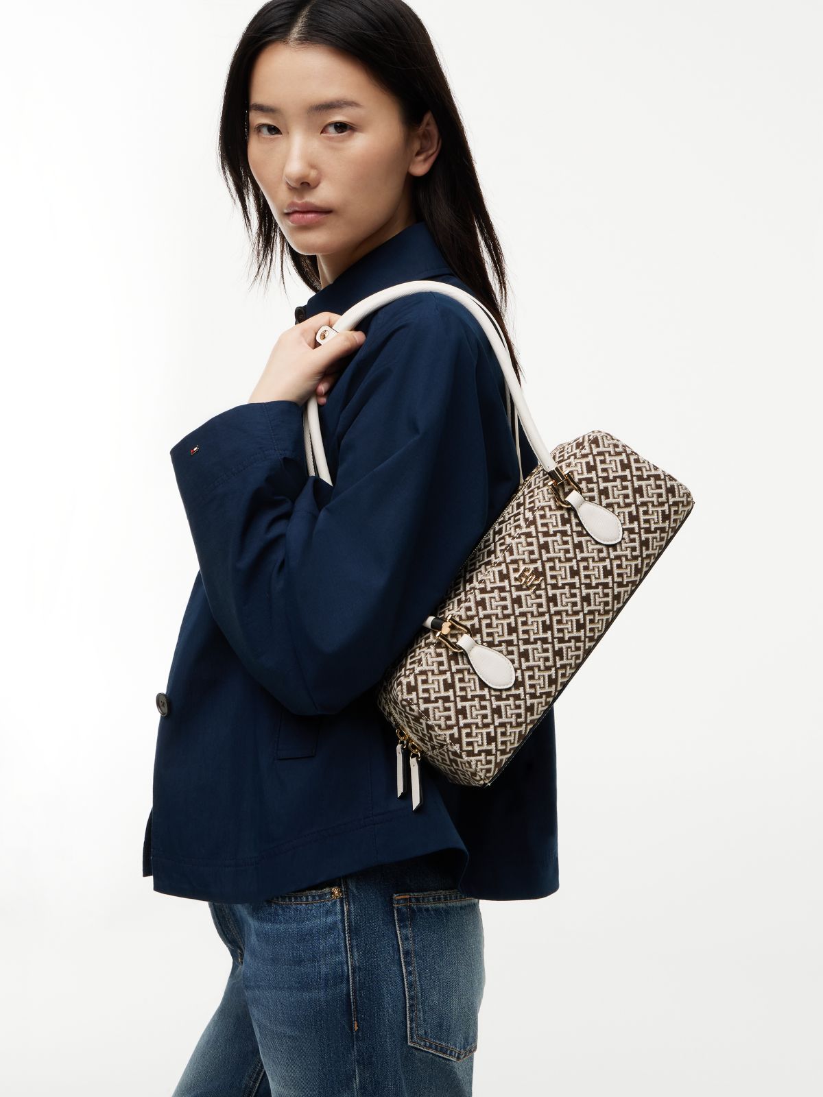 Textile Jacquard Rectangular Shoulder Bag — Multi