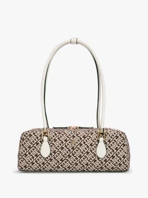 multi rechteckige jacquard-umhängetasche aus textil für damen - tommy hilfiger