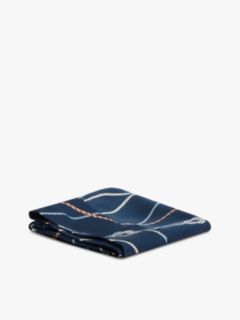 Rope Print Pure Silk Scarf — Blue 3