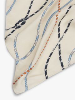 Rope Print Pure Silk Scarf — Beige 2